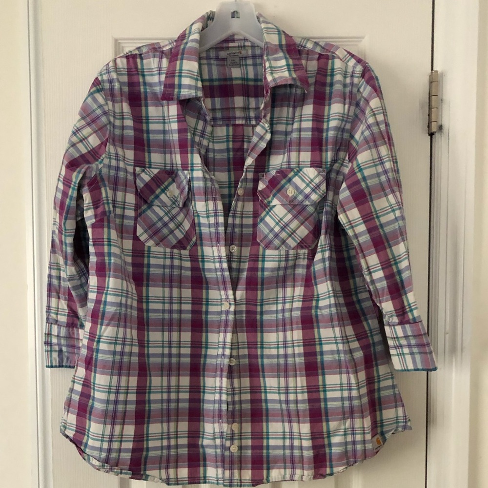 Women’s Carhartt 3/4 Sleeve Button Up Size 2XL